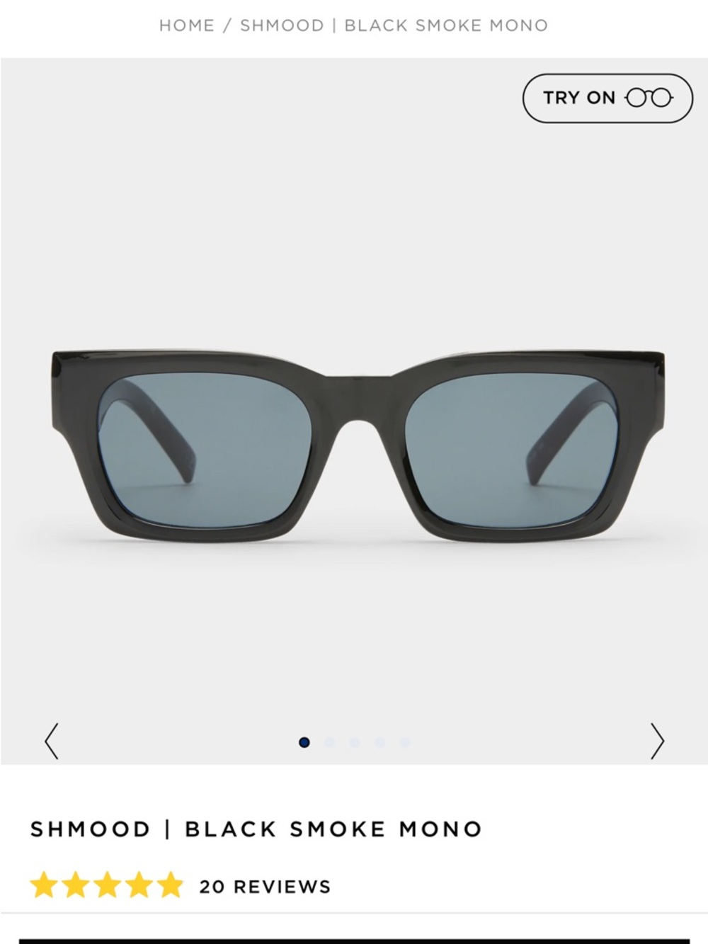 Le Specs Shmood Black Smoke Mono Sunglasses